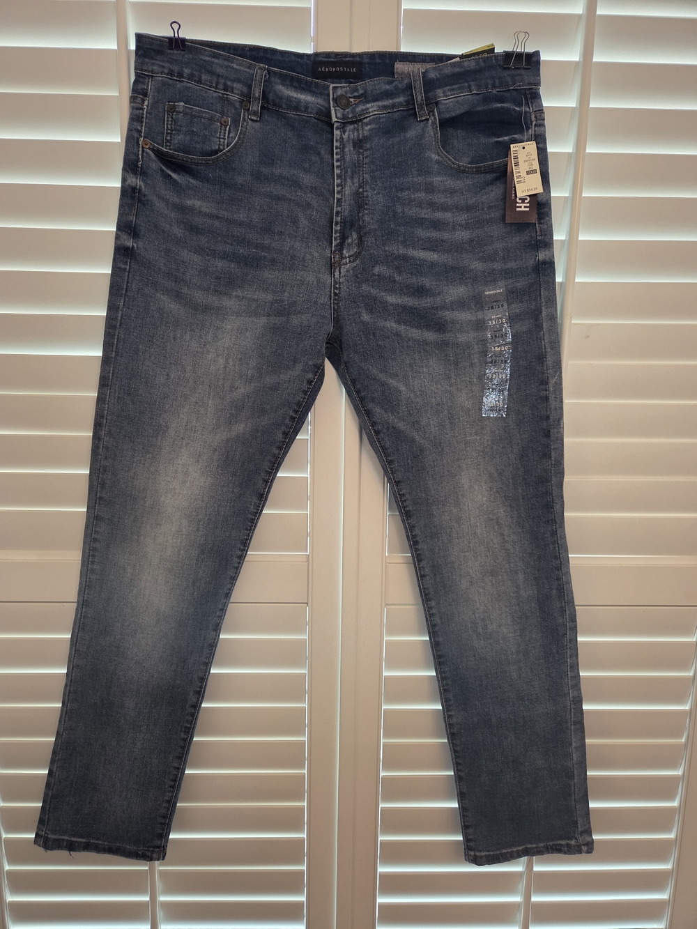 Aeropostale Skinny Denim Jeans - Faded Blue Wash 38x30